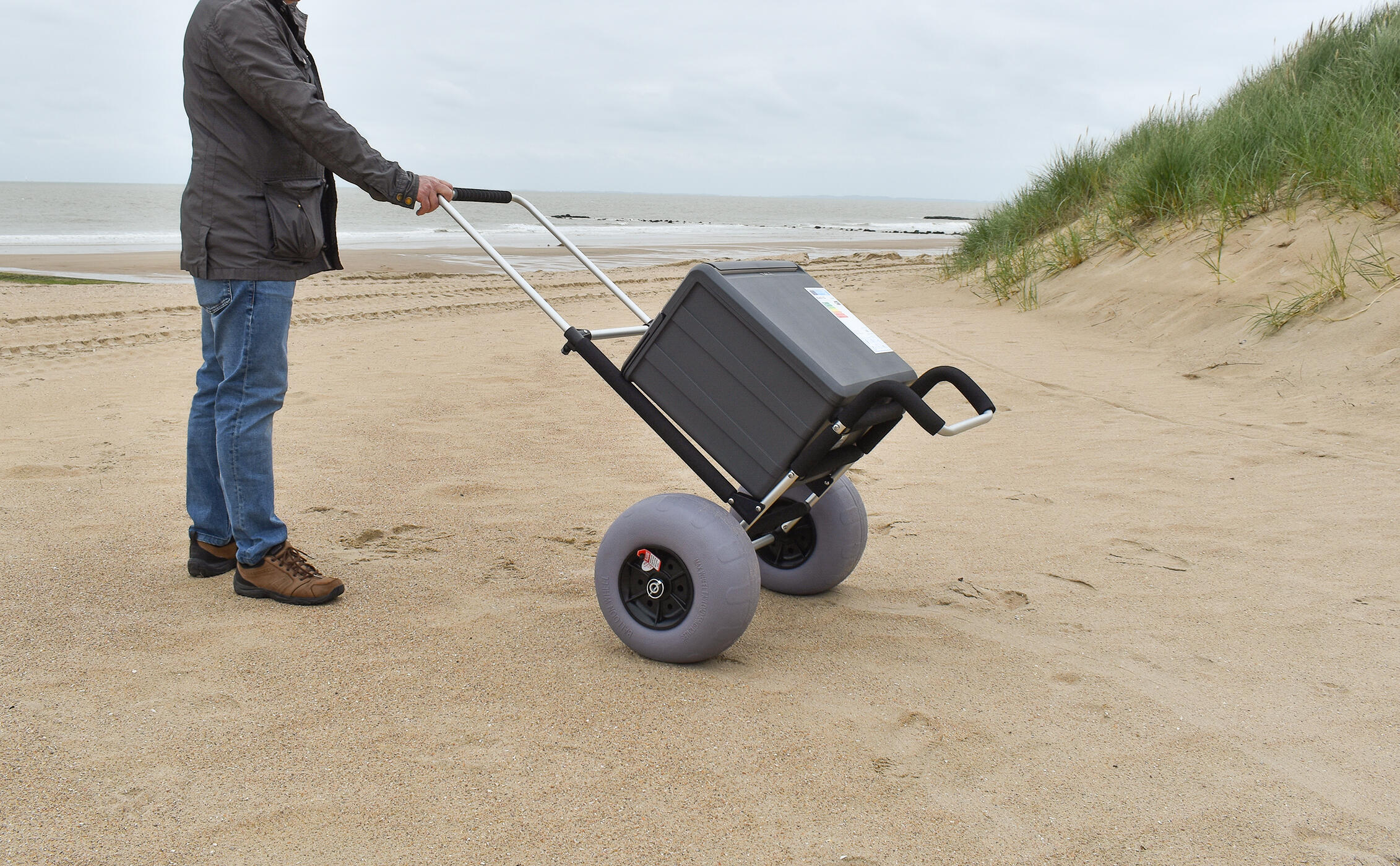 Aluminium trolley for paddle - balloon wheels ideal for sand 3/5