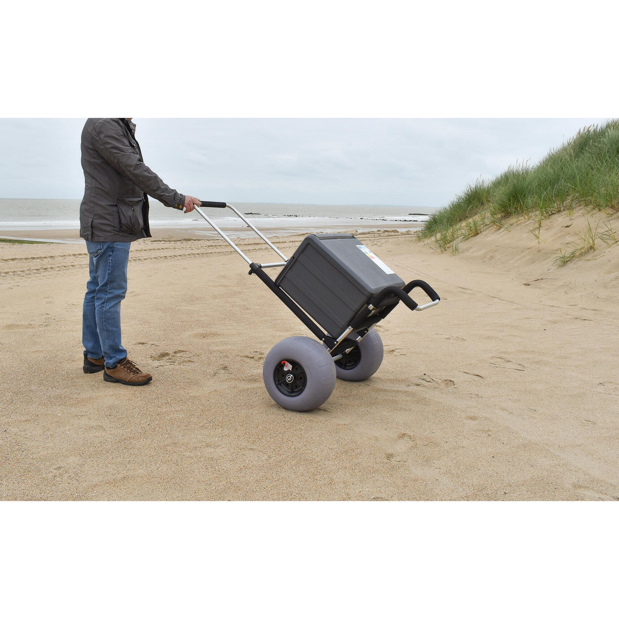 Carrello in alluminio per pagaia - ruota a palloncino ideale per la sabbia