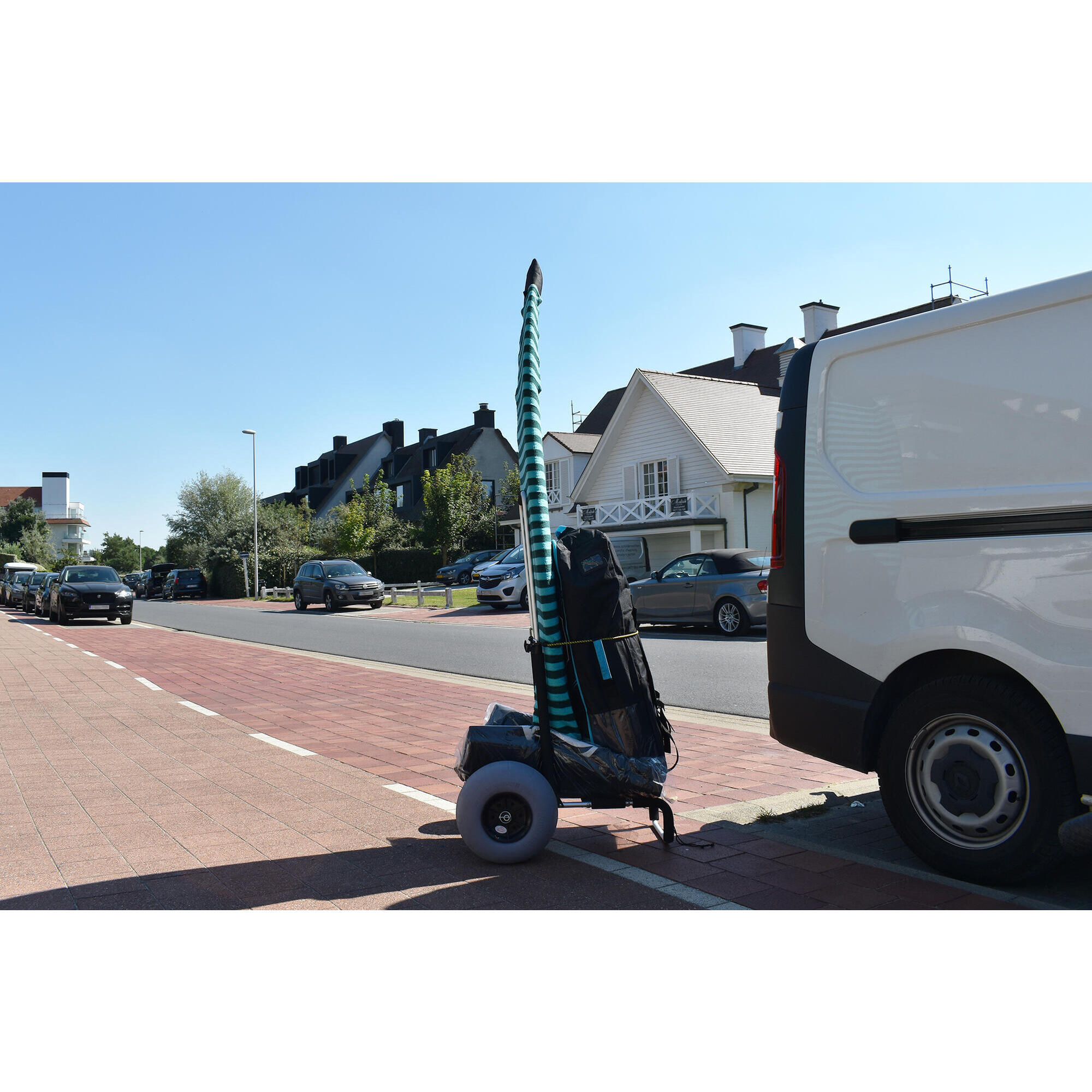 Carrello in alluminio per pagaia - ruota a palloncino ideale per la sabbia