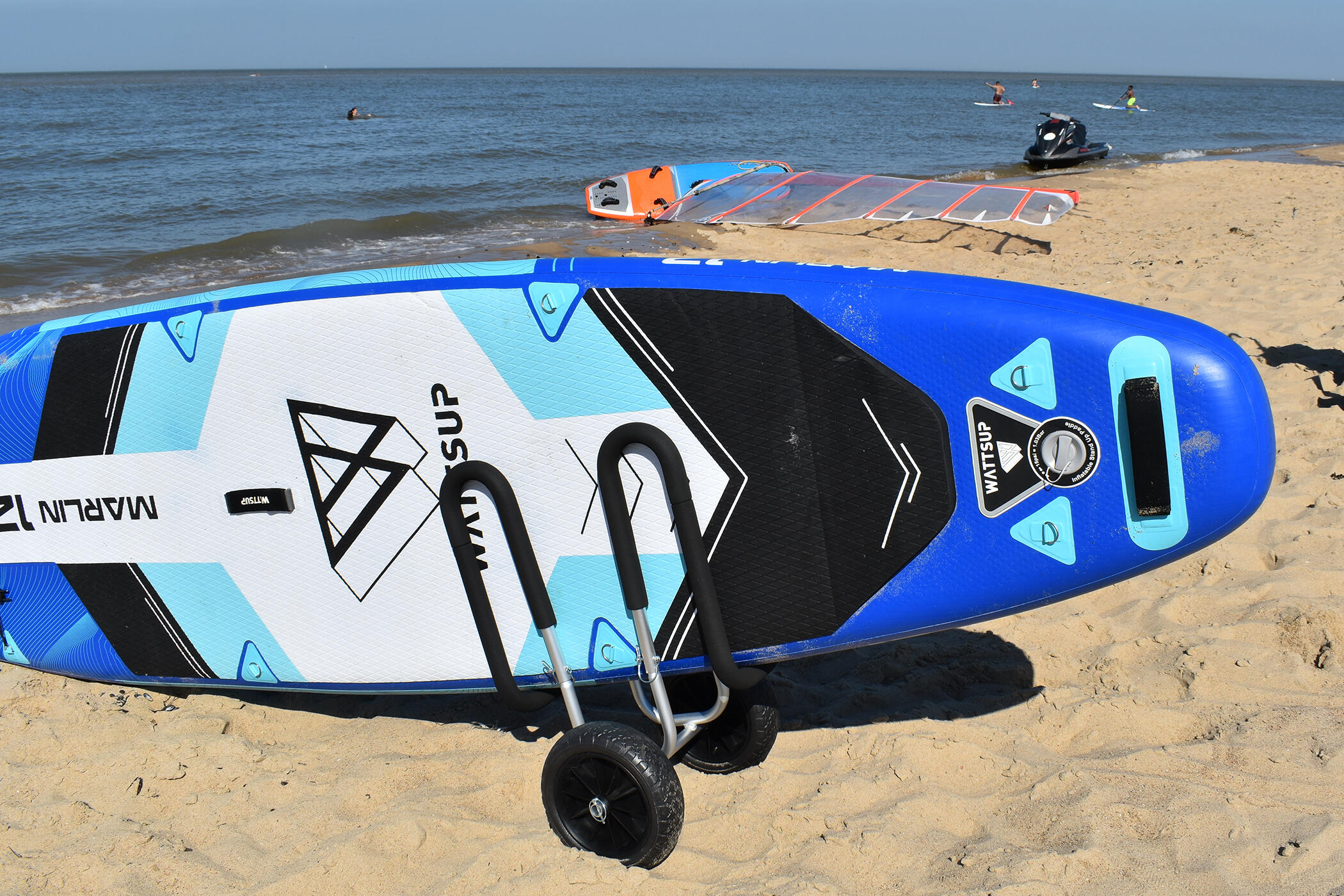 Aluminiumwagen für Surfbrett oder Paddel - Karren in M-Form 5/5
