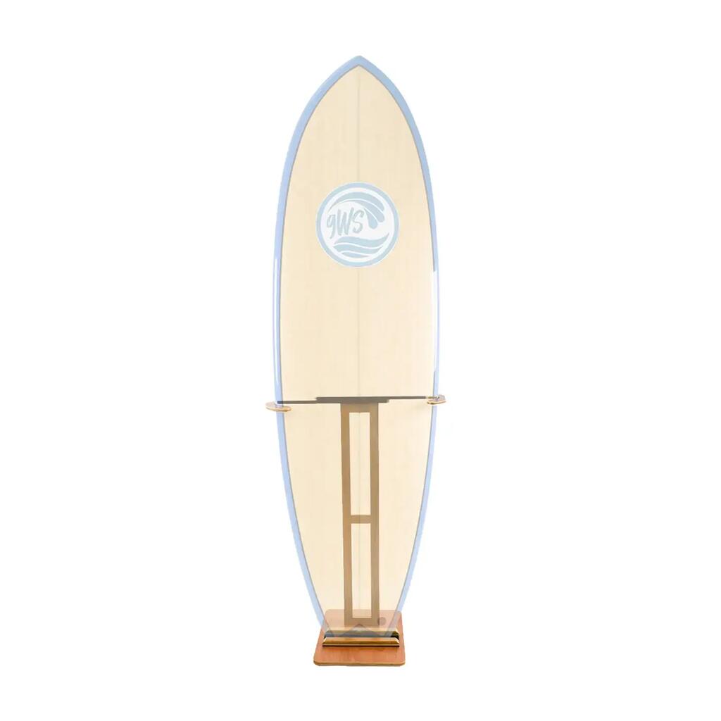 Wooden surfboard stand