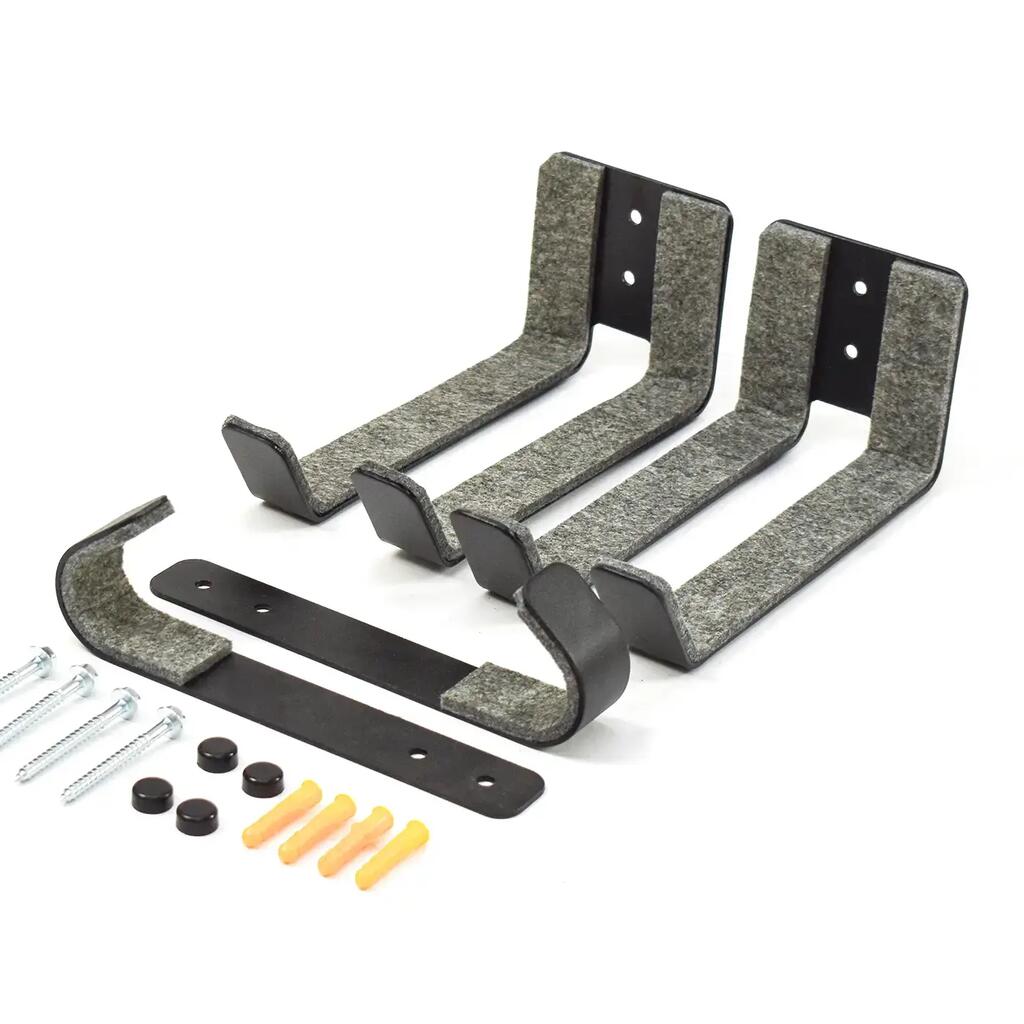 Wall rack for 1 surfboard or paddle with paddle holder