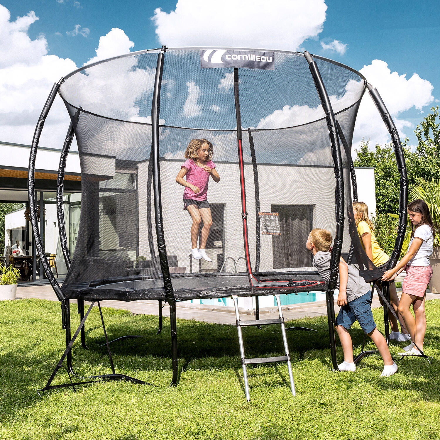 Trampoline Springcare 305cm - Sans ressorts = Sécurité renforcée 4/8