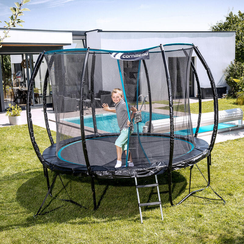 Trambulina Cornilleau Spring 12 FT (366 cm), scară inclusă, negru