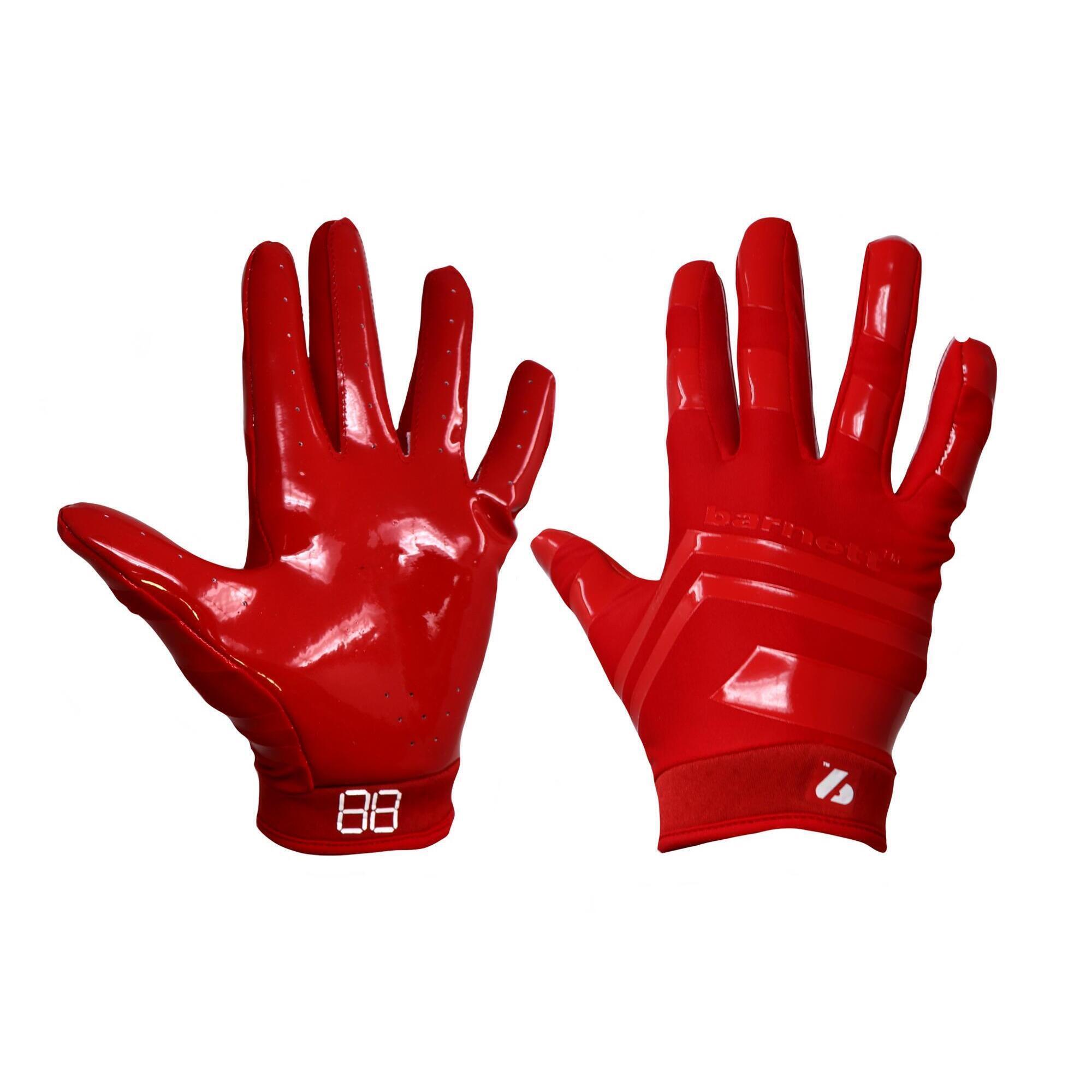 BARNETT  pro receiver American football gloves, RE, DB, RB, Red FRG-03