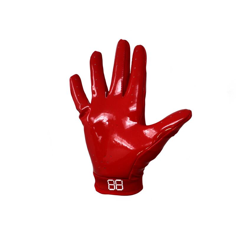 gants de football américain de pro receveur, RE,DB ,RB, Rouge FRG-03