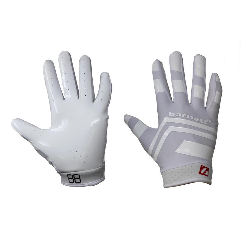gants de football américain de pro receveur, RE,DB,RB, Blanc FRG-03
