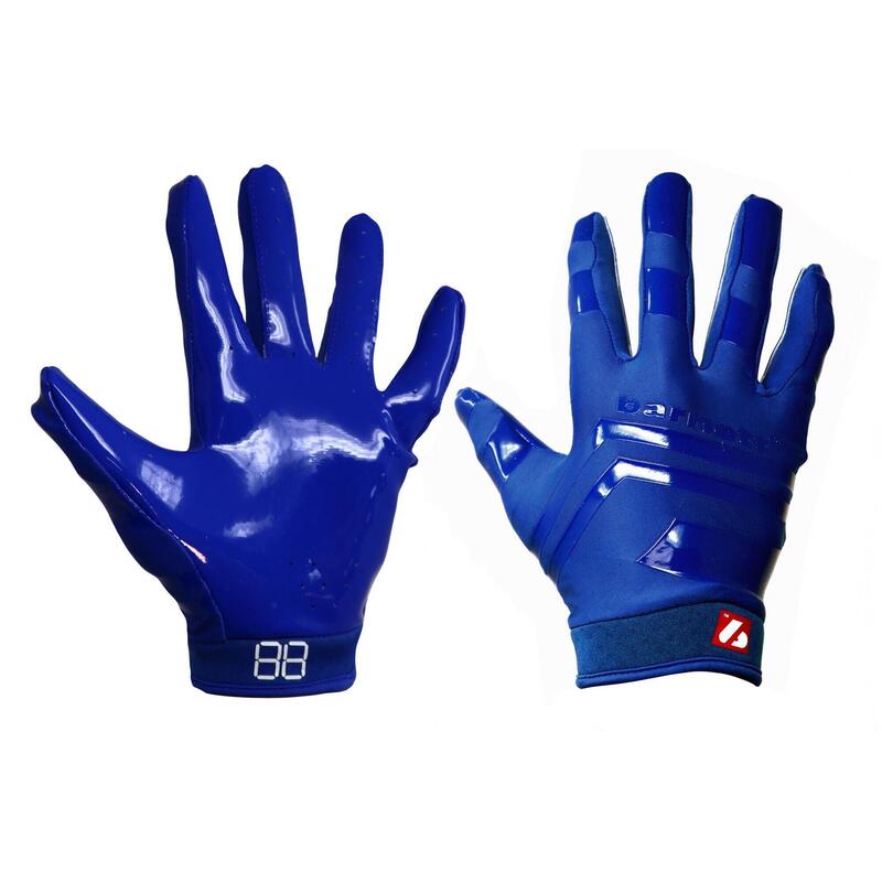 gants de football américain de pro receveur, RE,DB ,RB, Bleu FRG-03