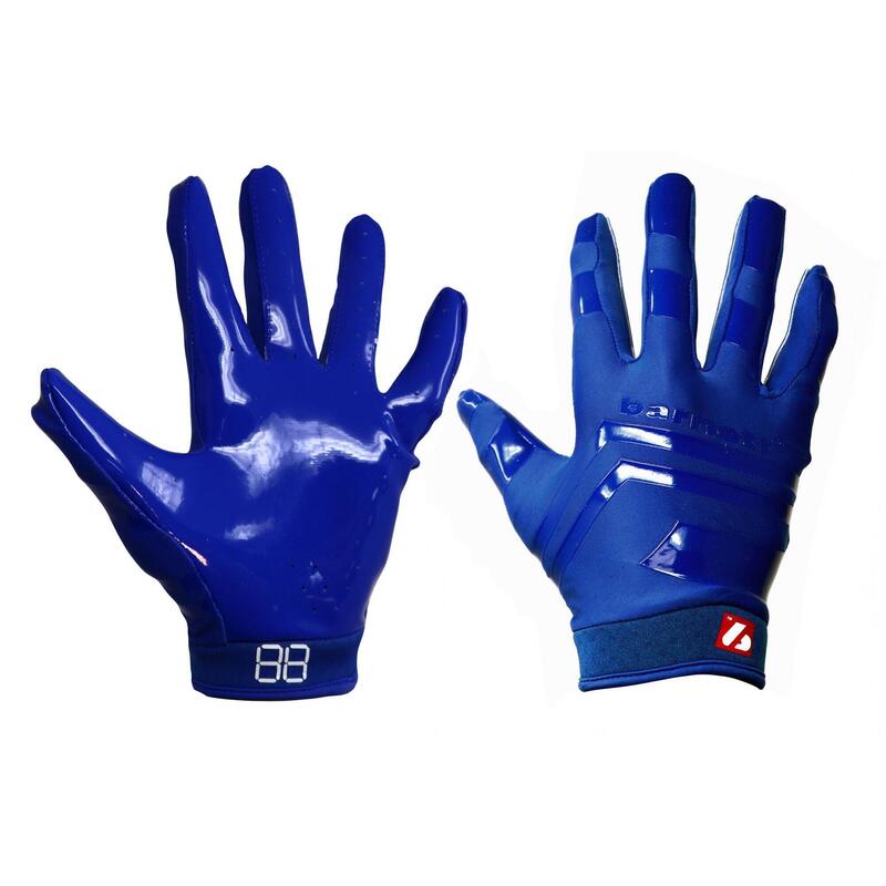  guanti da football americano pro ricevitore, RE,DB,RB, blu FRG-03