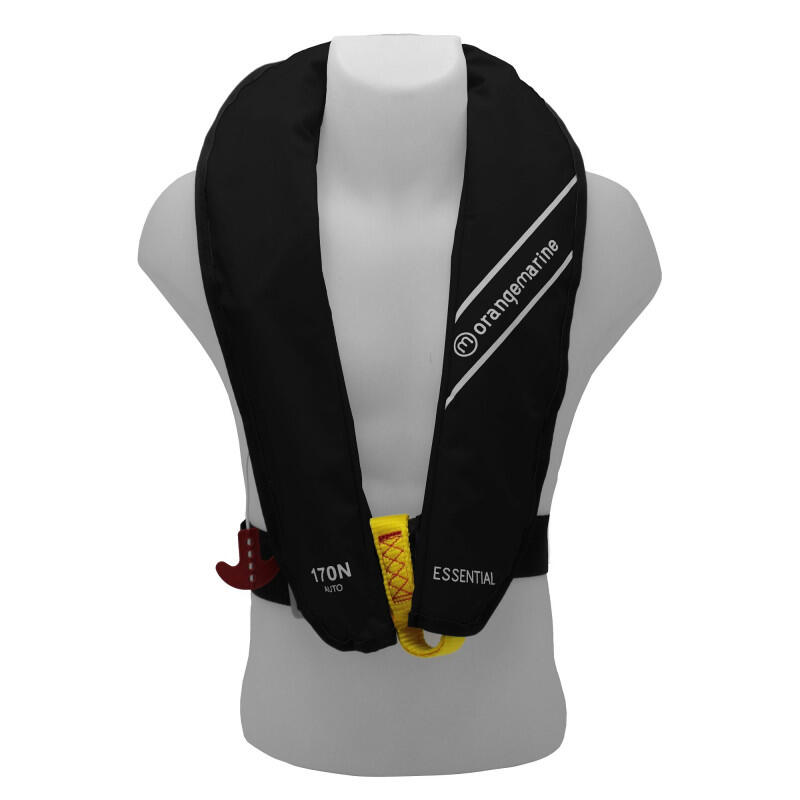 Gilet de sauvetage gonflable automatique 170N ESSENTIAL Noir - ORANGEMARINE