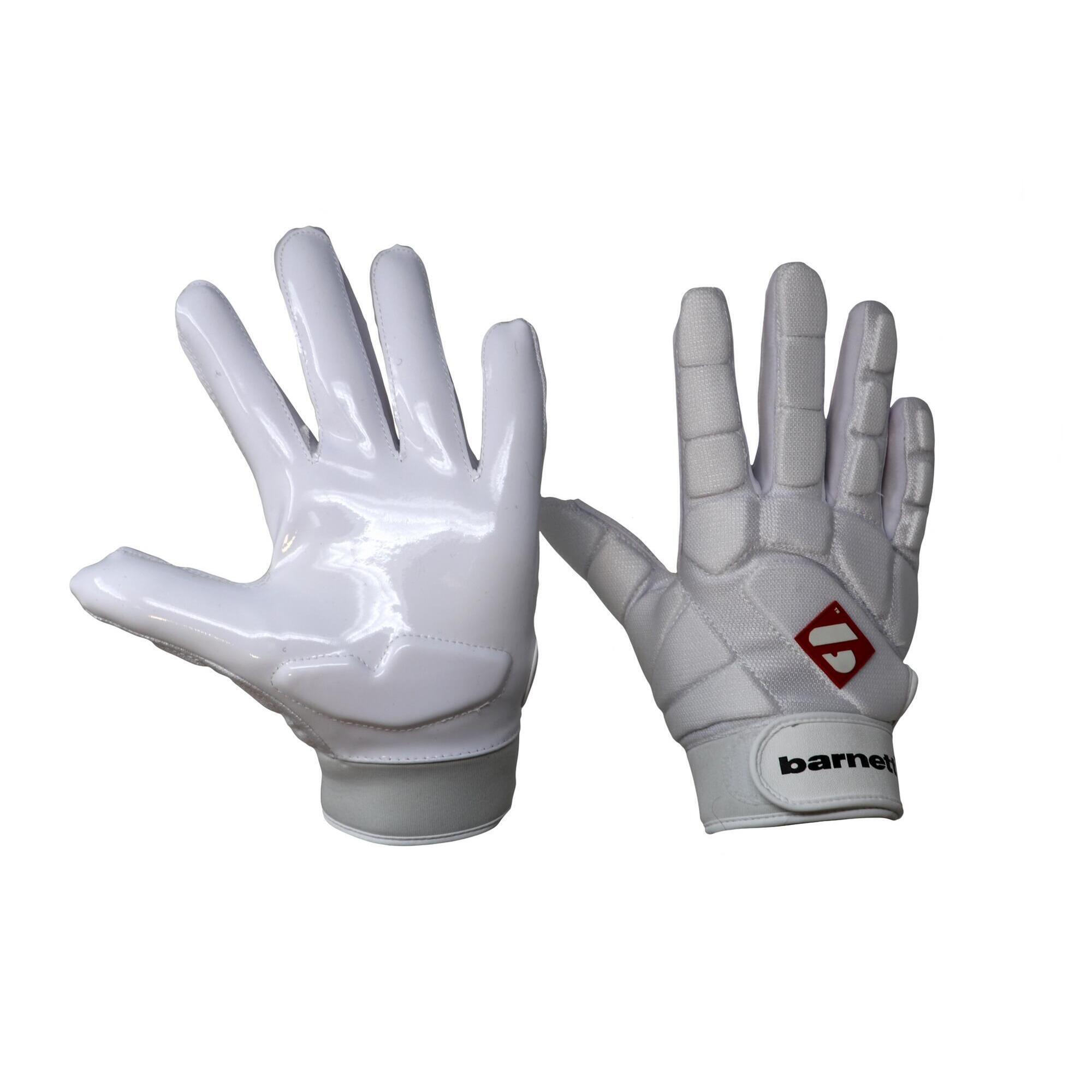  pro linebacker american football gloves, LB,RB,TE White FKG-03 1/4