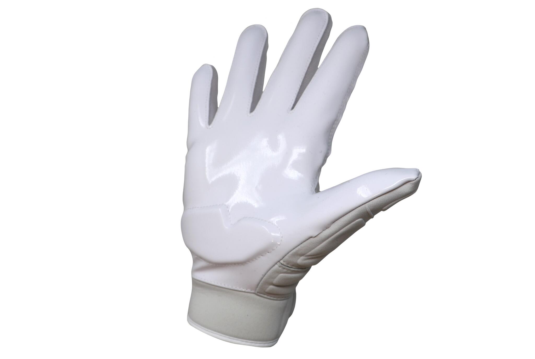  pro linebacker american football gloves, LB,RB,TE White FKG-03 3/4