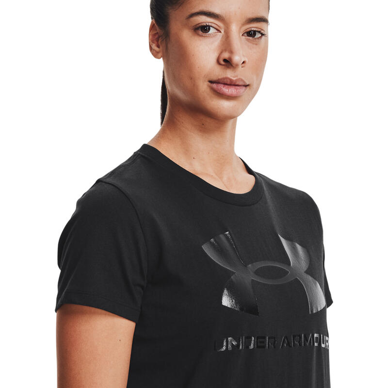 Camiseta de manga corta Under Armour Sportstyle Graphic, Negro, Mujer