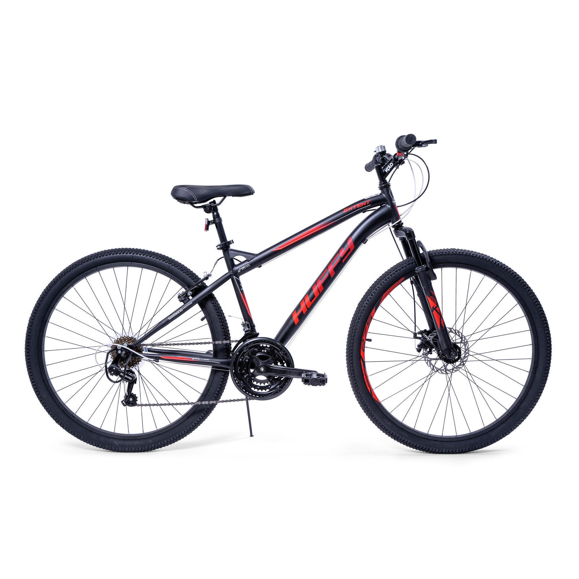 Huffy Extent Mens Mountain Bike 27.5 Wheels 18 Speed Black Red HUFFY Decathlon