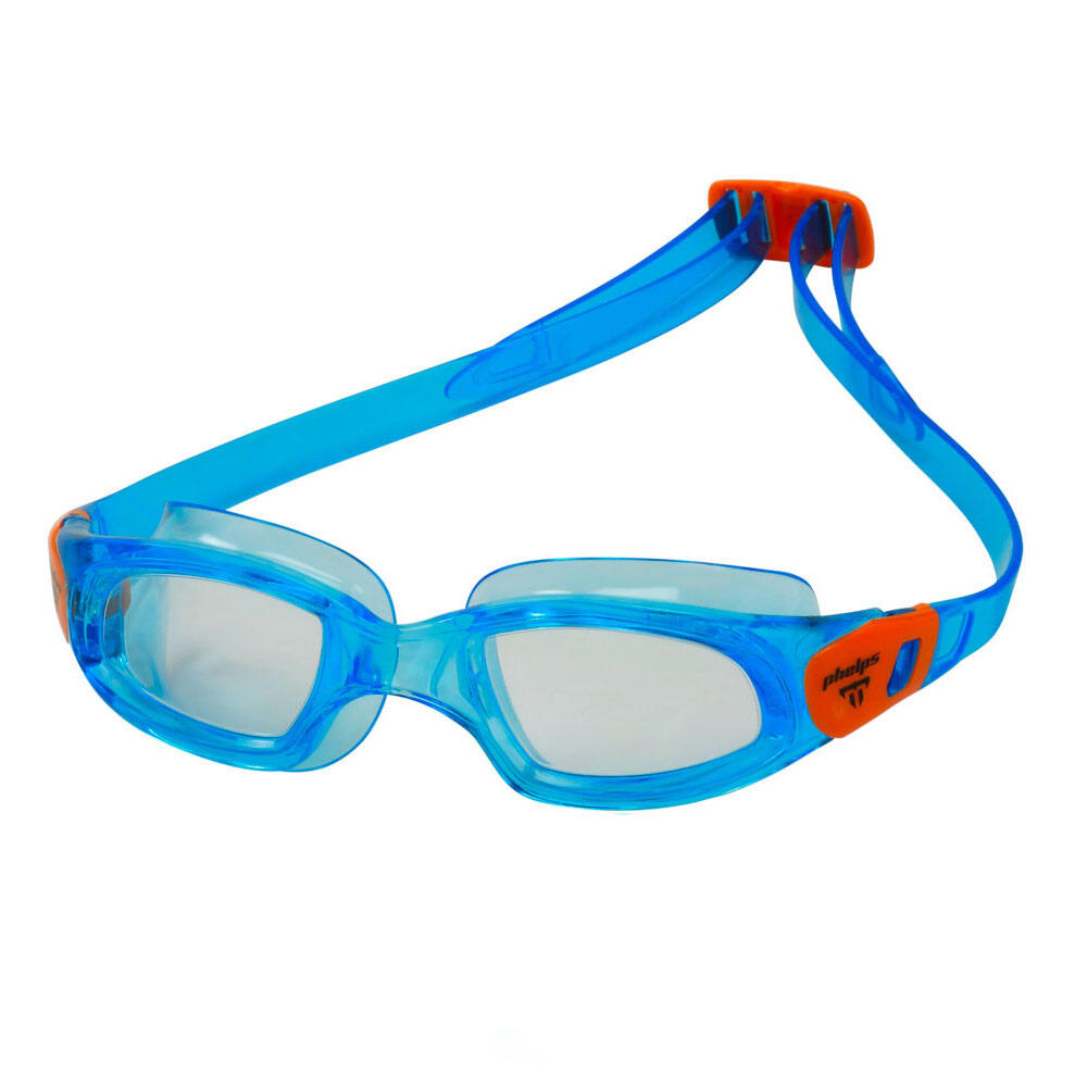 Phelps Tiburon Kids Blue Lens Goggles - Aqua / Orange 1/5