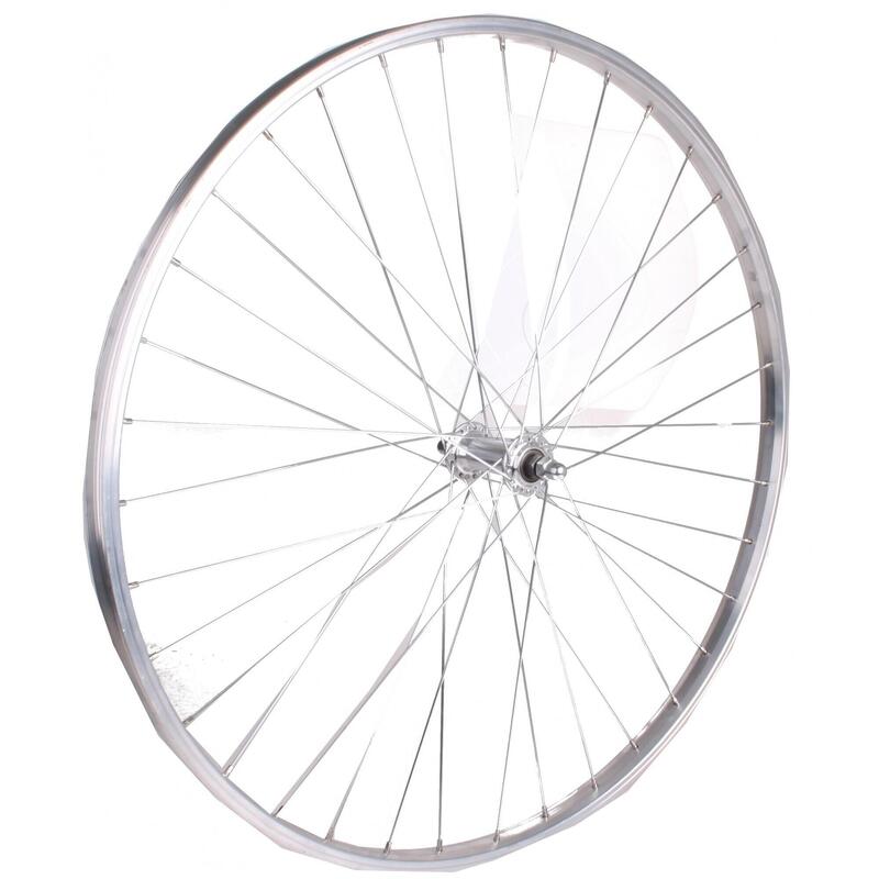 voorwiel Hybride 28 inch velgrem aluminium 36G zilver