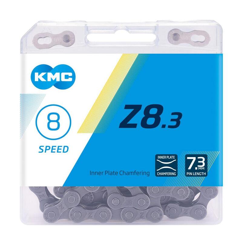 Cadena kmc z8 plata/gris 114p sh/camp/sram 6/7/8v