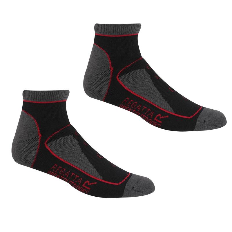 Socquettes SAMARIS TRAIL Femme (Noir / Rouge vif)