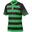 Junior Rugby Match Shirt Touchline Hooped Jungen Schwarz/Emerald Grün