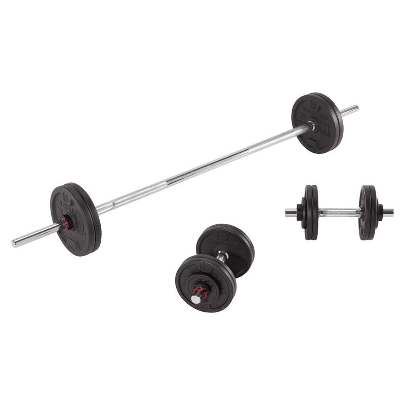 Seconde vie Kit haltères et barres 50 kg musculation