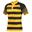 Junior Rugby Match Shirt Touchline Hooped Jungen Schwarz/Gold