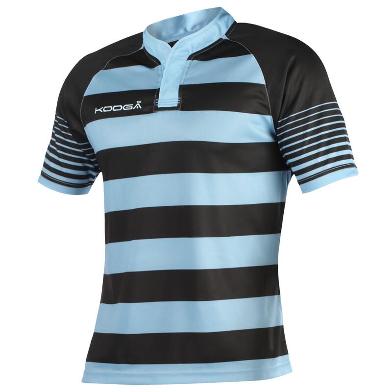 Tshirt de rugby Garçon (Noir/ Bleu ciel)