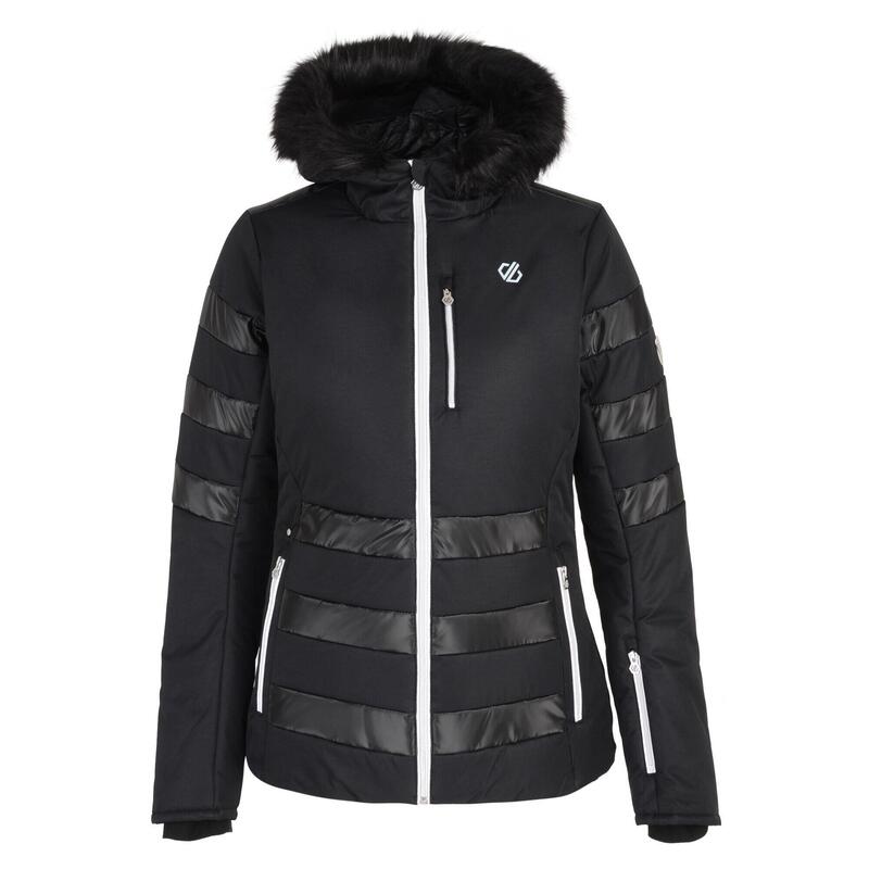 Womens/Ladies Snowglow Faux Fur Trim Ski Jacket (Black)
