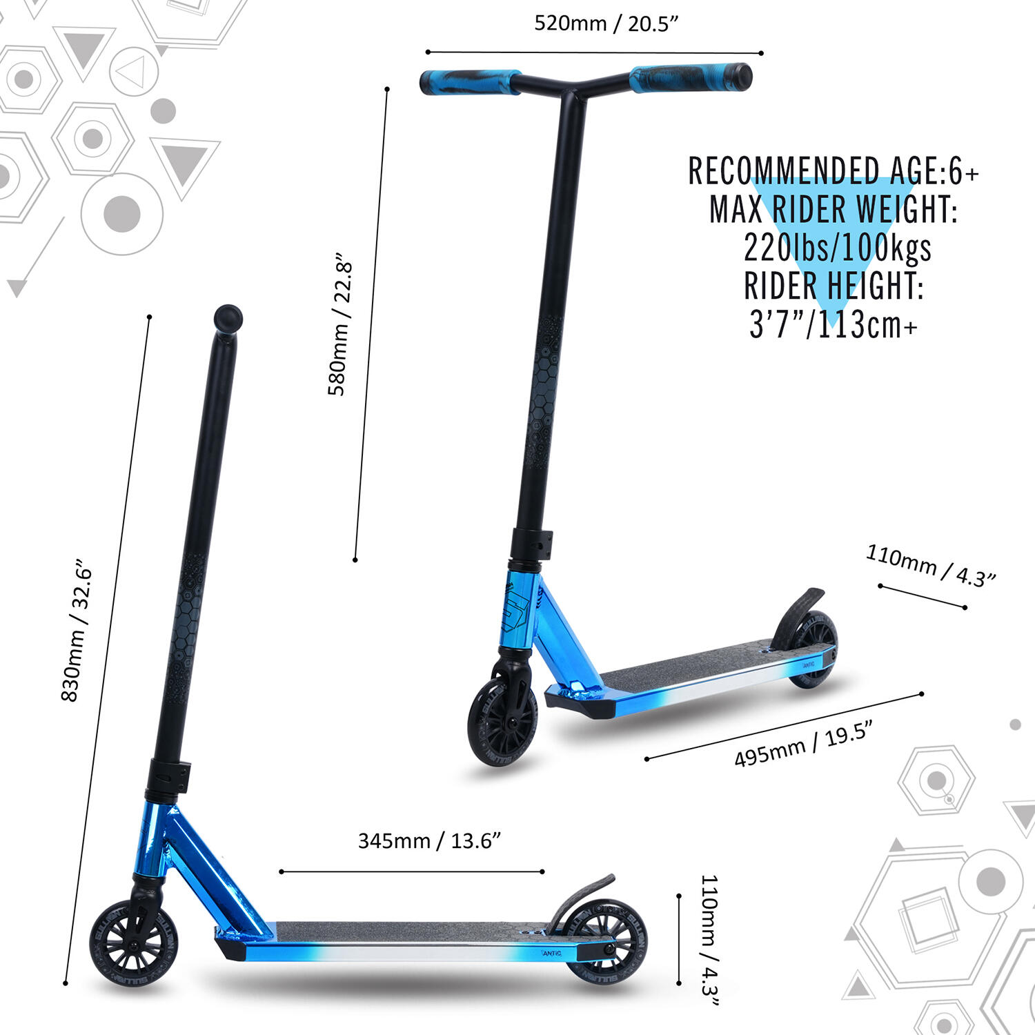 Antic Stunt Scooter, Electro Blue 4/5