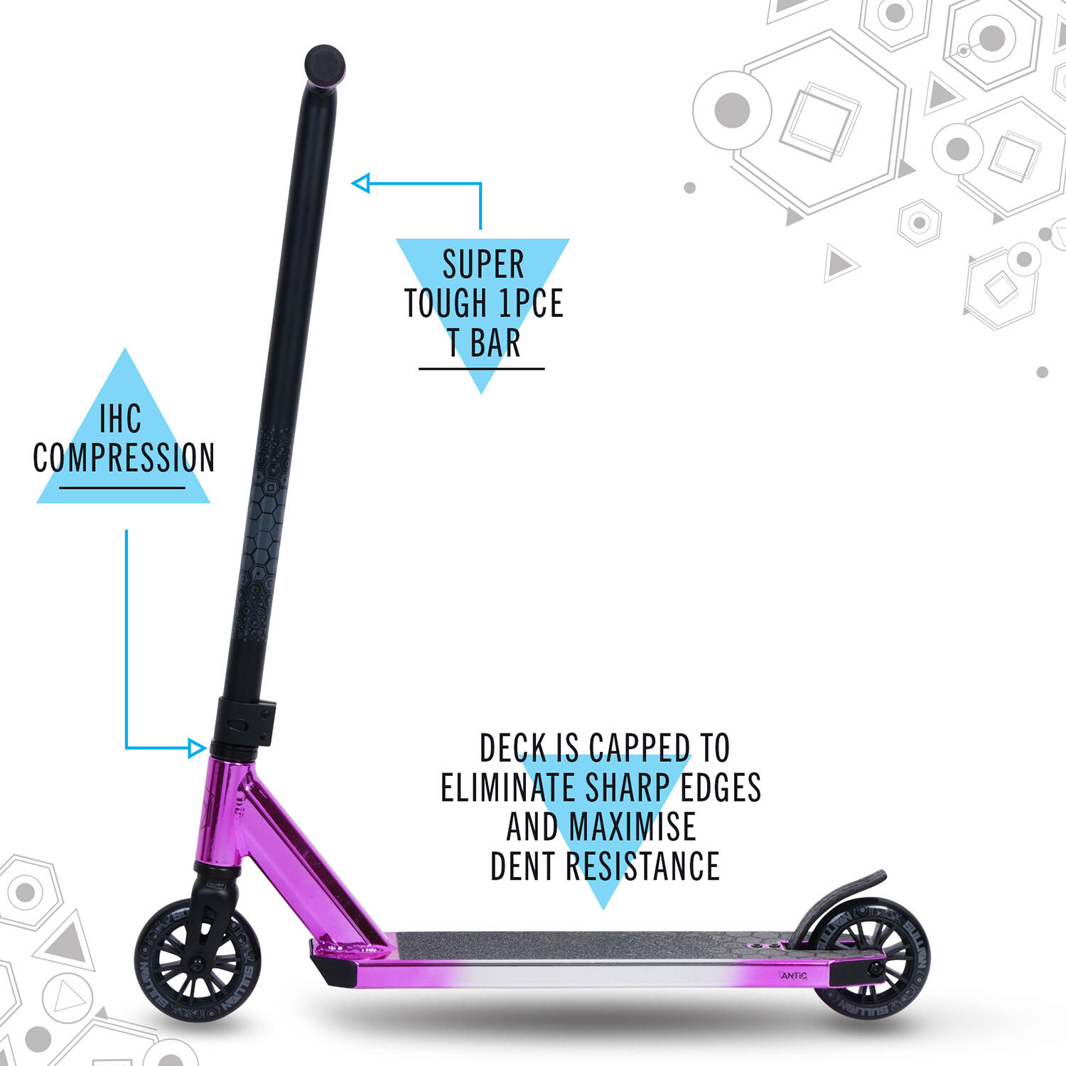 Trotinete freestyle Antic Stunt - Rosa/Preto/Prata 5/7