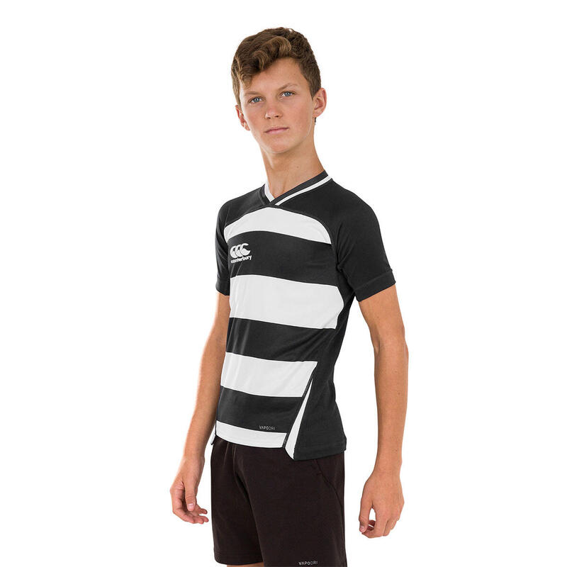 Sporttop Evader Hooped Jersey Kinder Schwarz/Weiß