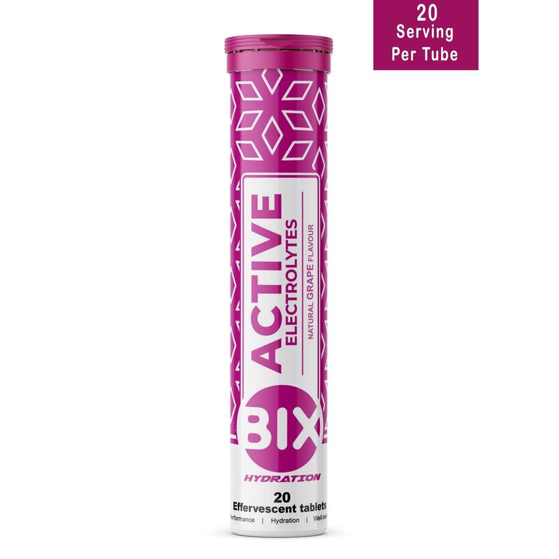 BIX ACTIVE Grape Sports Hydration Electrolyte - Single Tube (20 Tablets)