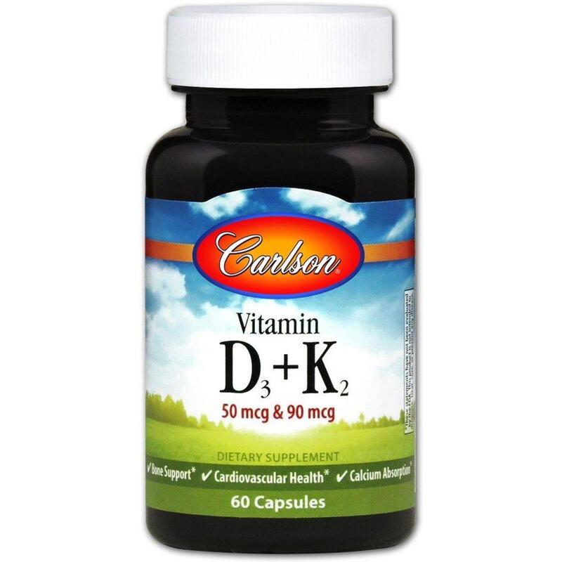 CARLSON LABS VITAMIN D3 + K2- 60 KAPSUŁEK