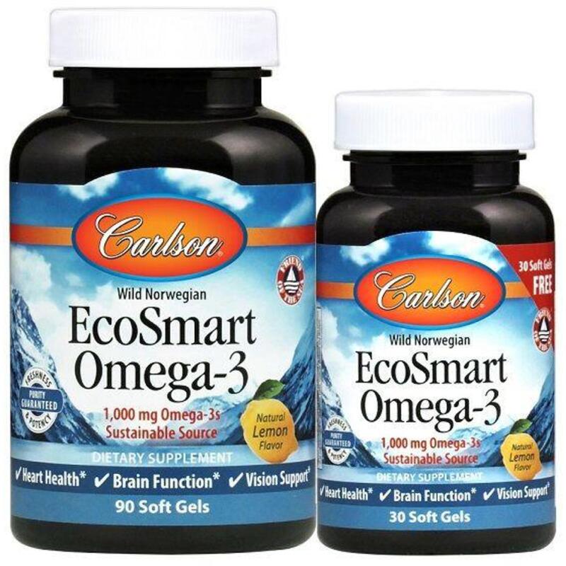 CARLSON LABS EcoSmart Omega-3 LEMON 90 + 30 softgels