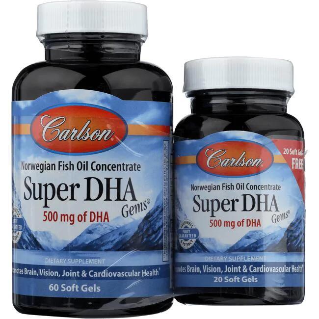 CARLSON LABS Super DHA Gems 60 + 20 softgels