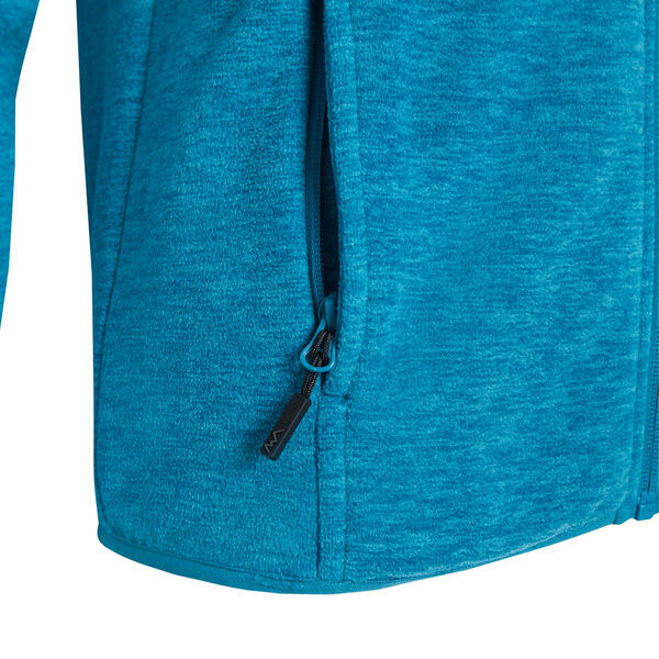 Turquoise damesfleece met rits - Saga