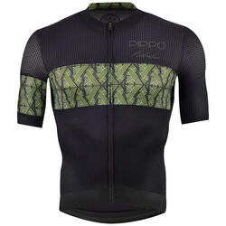 ALPE D'HUEZ FIETSSHIRT KORTE MOUWEN ZWART/GROEN HEREN