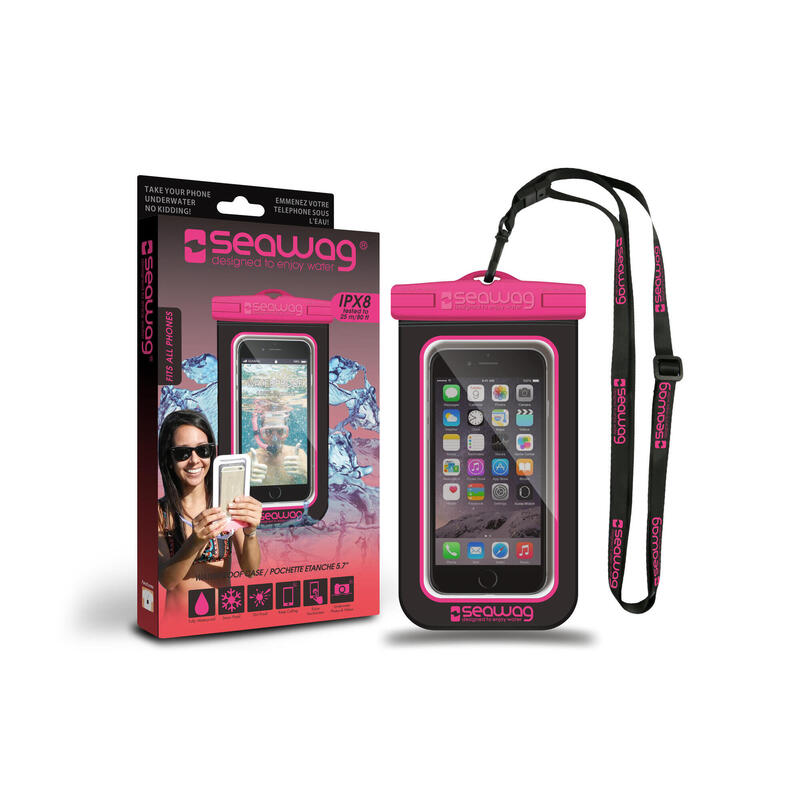 Seawag waterdicht telefoonhoesje Pink & Black 5,7"