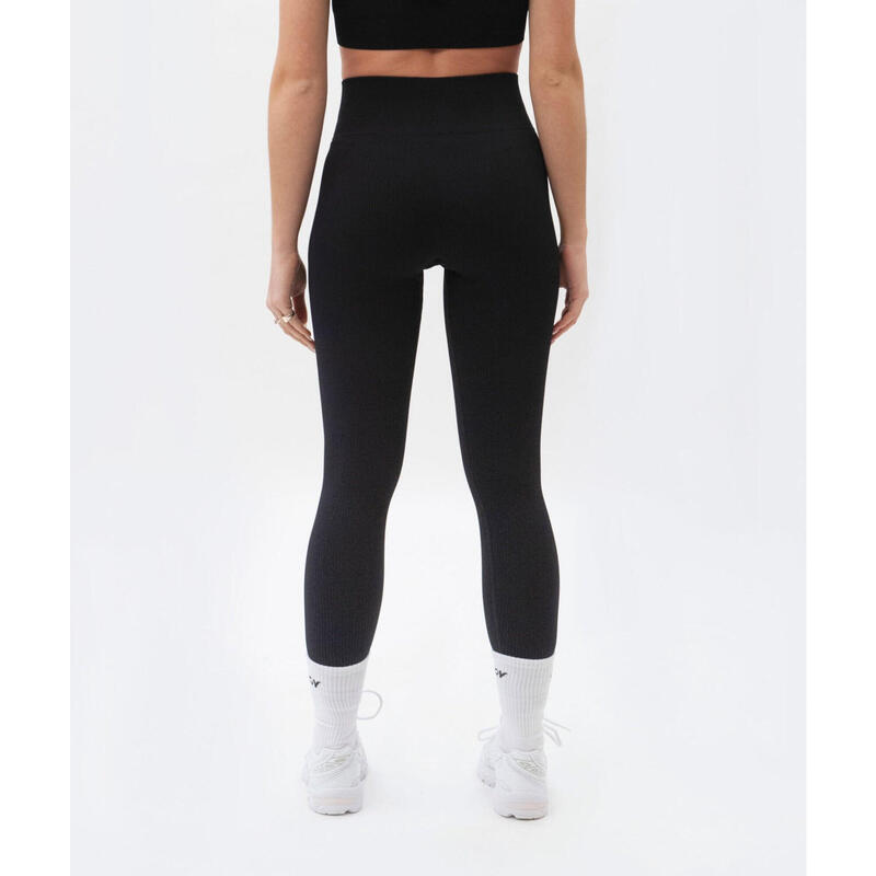 Fitness Legging voor dames ribstof Sweet Line - Zwart