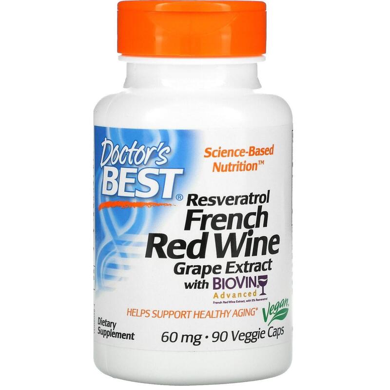 Doctor's Best French Red Wine Grape Extract with Biovin 90 vcaps