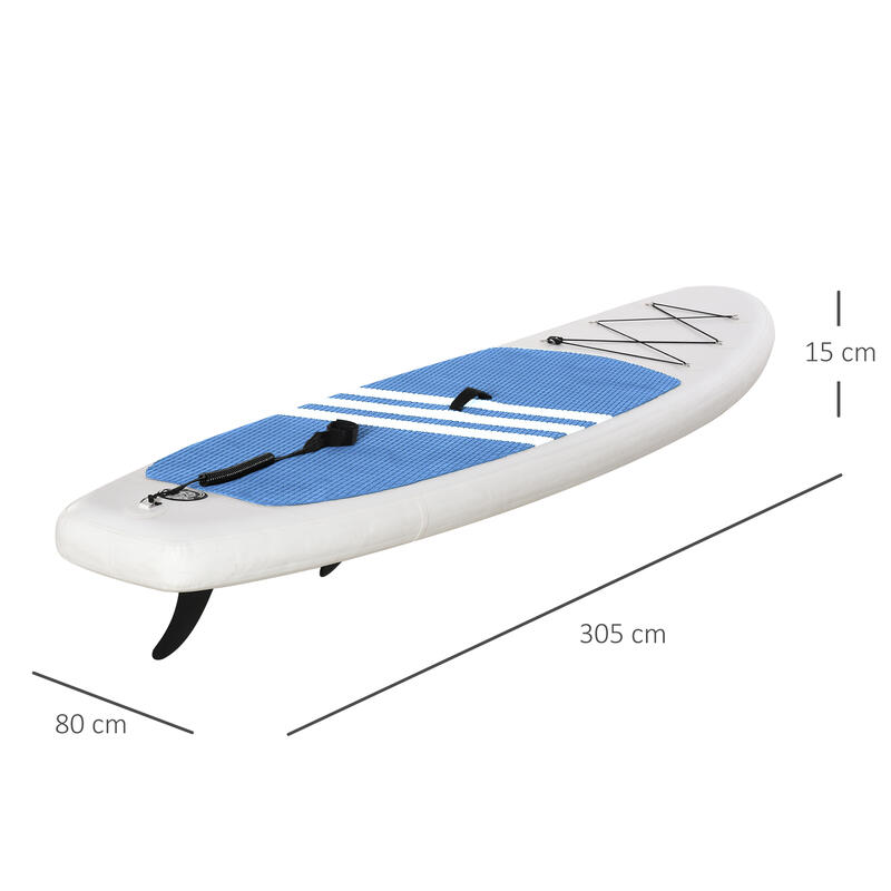 Tabla de paddle surf hinchable HOMCOM blanco 305x80x15 cm