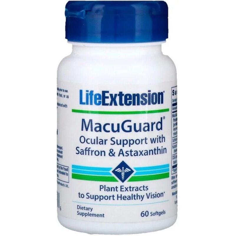 Life Extension MacuGuard Ocular Support with Saffron & Astaxanthin 60 softgels