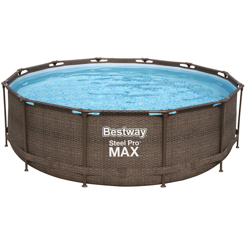 Bestway - Steel Pro MAX - Schwimmbecken mit Filterpumpe - 366x100 cm - Braun