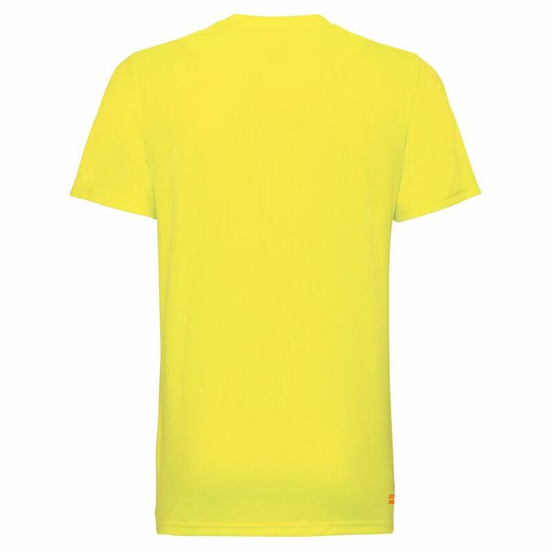 Evin Tech Round-Neck Tee - neon yellow/red