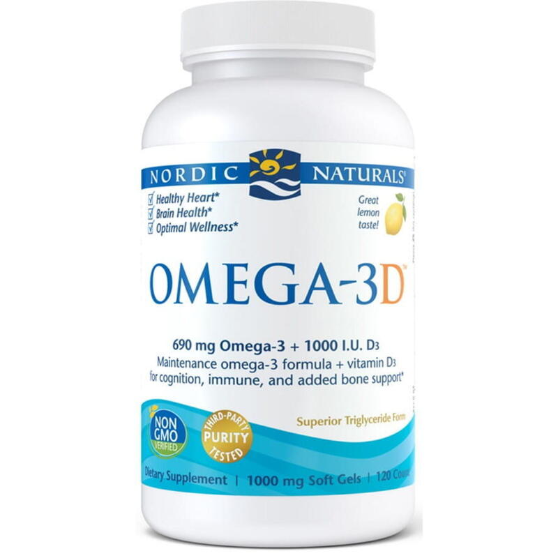 Nordic Naturals Omega-3D Lemon Softgels 690 mg 120 caps