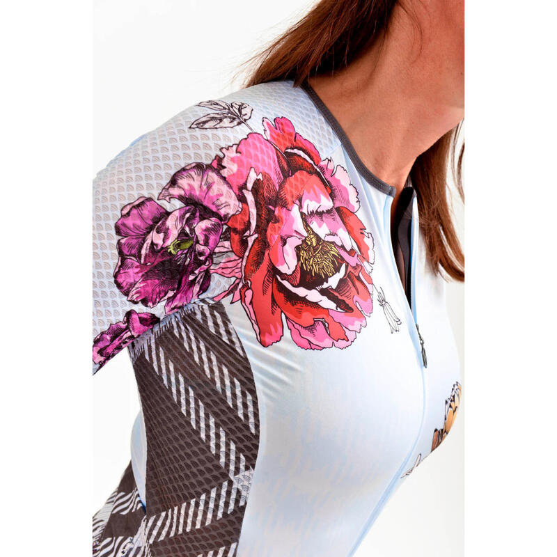 Maillot vélo maches coutres pour femmes print floral 8andCounting