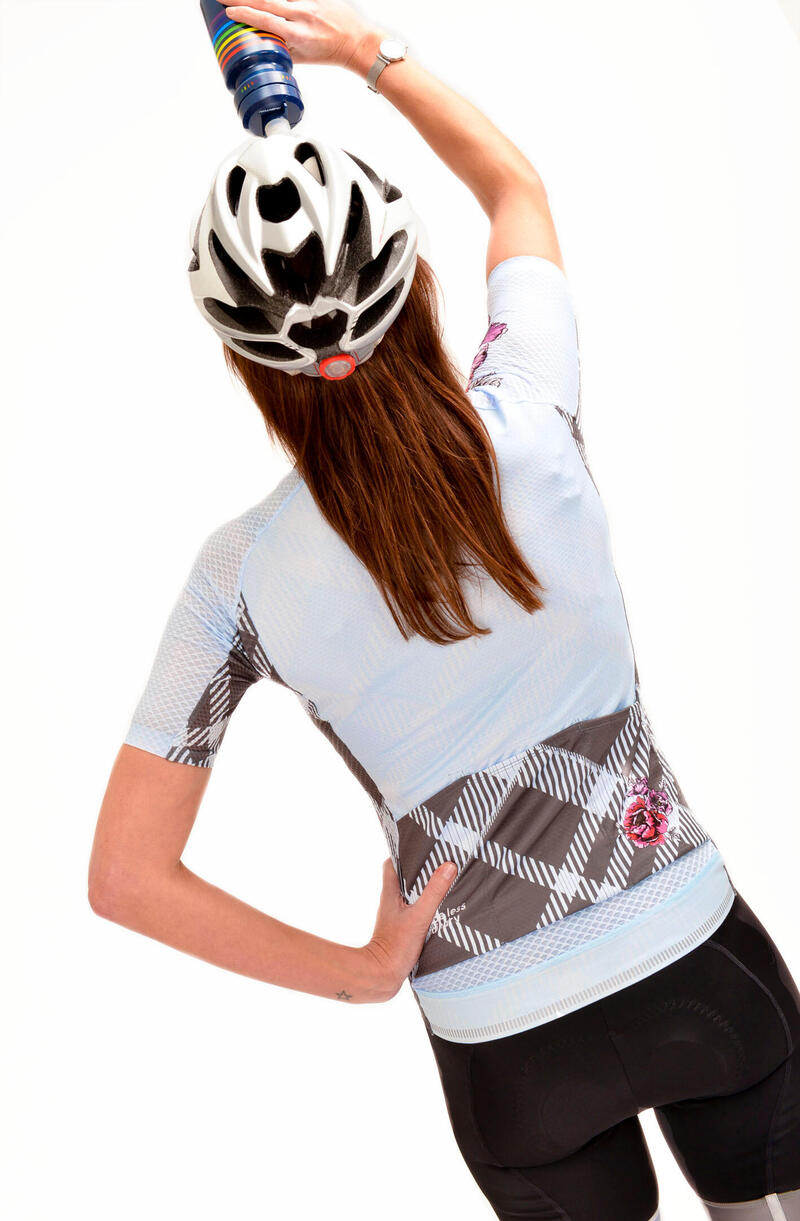 Fietsshirt met korte mouwen voor vrouwen bloemenprint 8andCounting