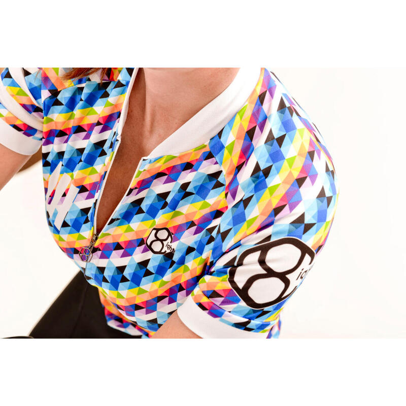 Fietsshirt met korte mouw voor dames multicolor 8andCounting