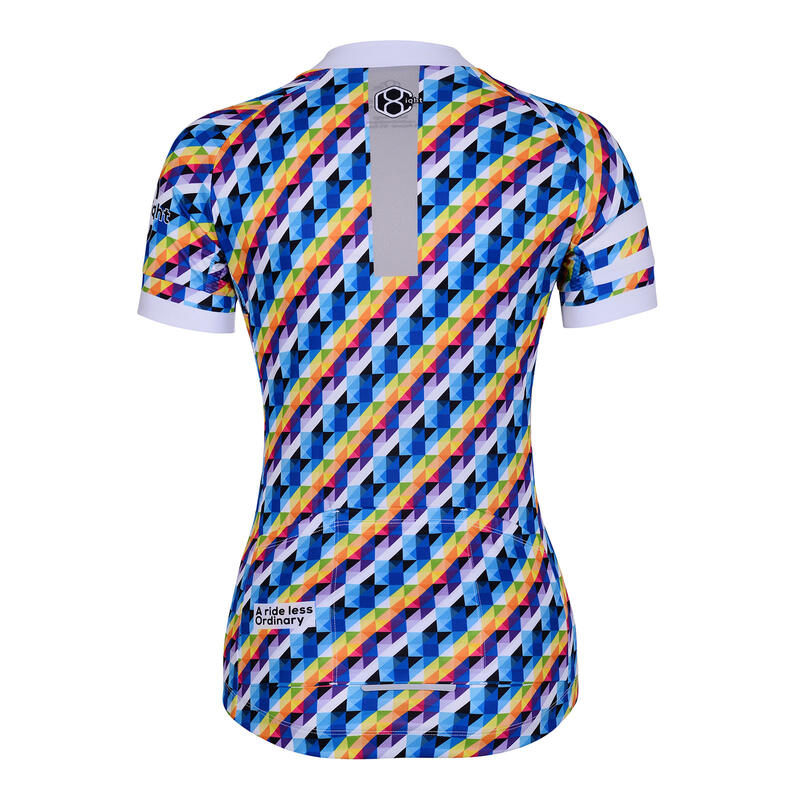 Maillot cycliste manches courtes pour femme multicolore 8andCounting