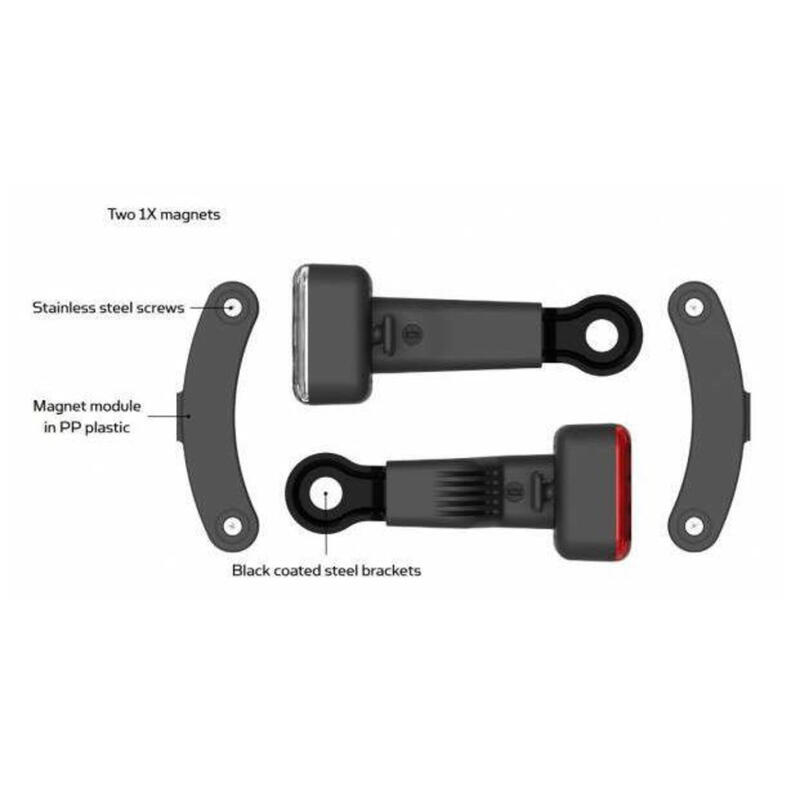 Jeu d'éclairage vélo constant montage roues à l'aimant Reelight Ams Light