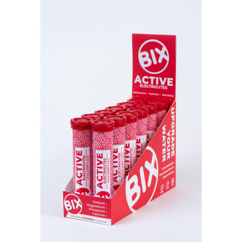 BIX ACTIVE Cherry Sports Hydration Electrolyte - Box of 12 Tubes